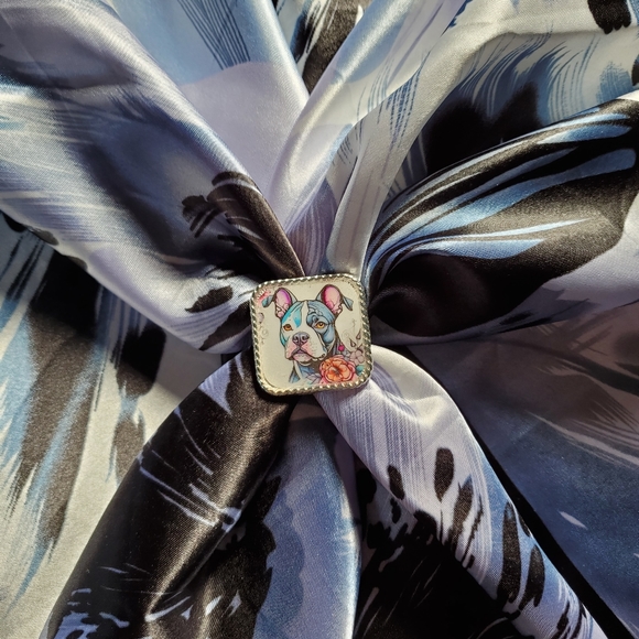 Western scarf slide,scarf slide concho, wild rag slides, Pitbull lover gift - Picture 3 of 3